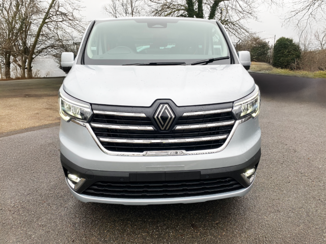 Renault Trafic L2H1 Highland Grey van - Professional commercial vehicle front view, showcasing sleek design and modern Renault styling for Norfolk business users