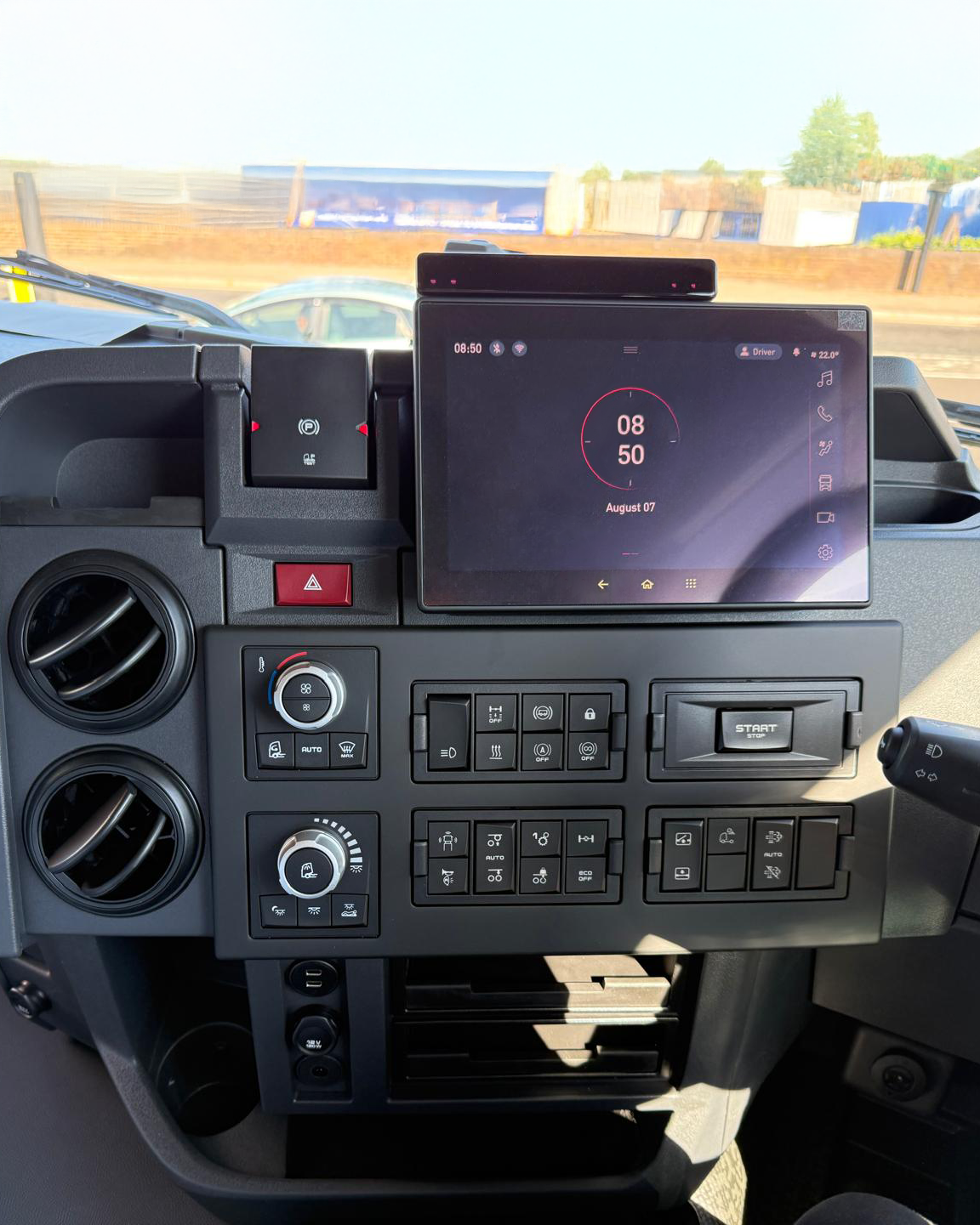 Renault Trucks T High 520 dashboard with central touchscreen and driver controls